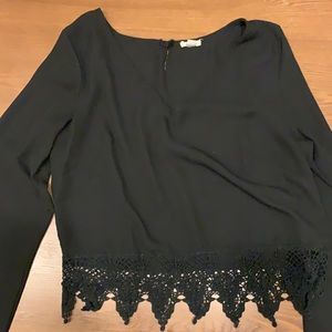Black Cropped Blouse